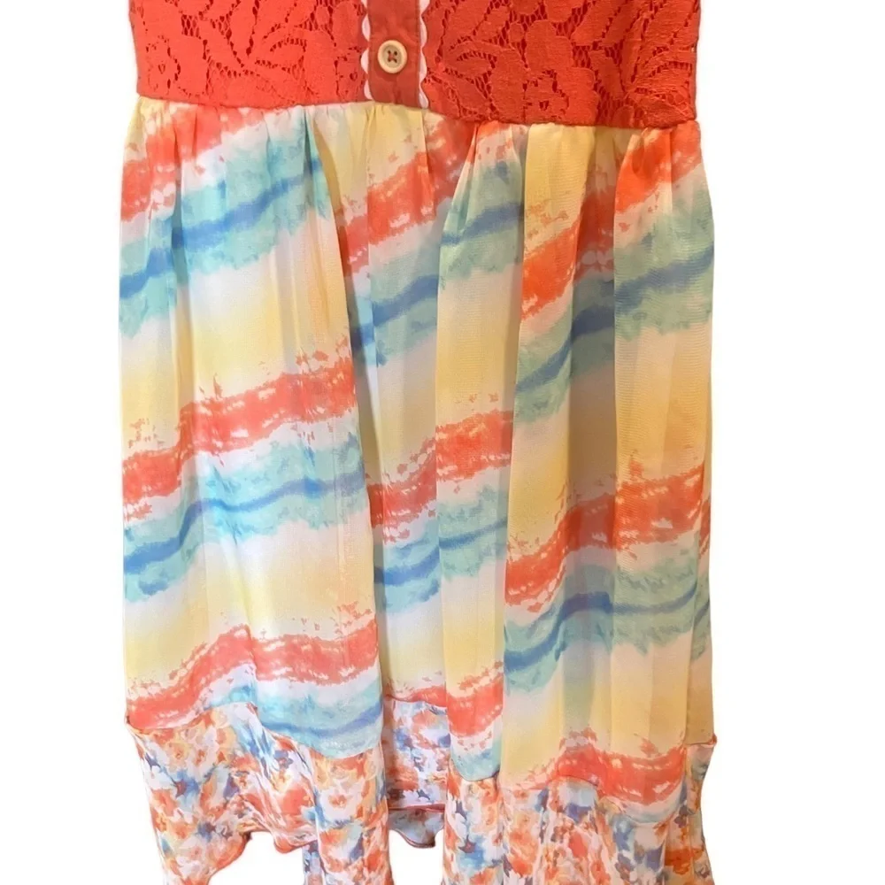 Jona Michelle Multicolored Lacy Special Occasion Dress Size 8